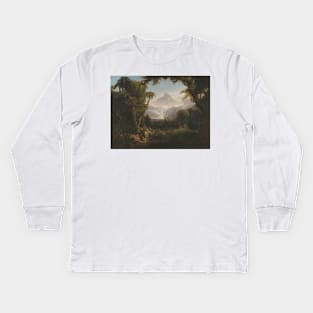 The Garden of Eden by Thomas Cole Kids Long Sleeve T-Shirt